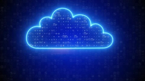 Cloud computing for data storage and transfer for safety, Cloud icon with data Vídeo Stock 262307209