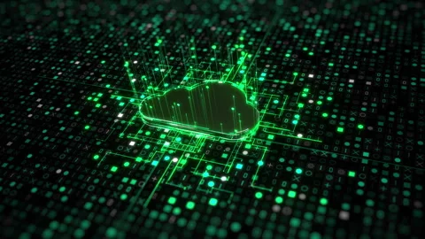 Cloud computing for data storage and transfer for safety, Cloud icon Stock Footage 280097256