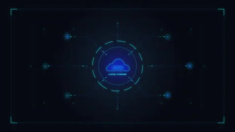 Cloud computing data storage and network technology interface Stock Footage 348326461