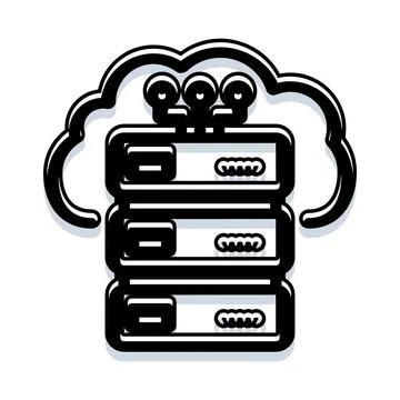 Cloud computing data storage and server hosting concept Stock Illustration