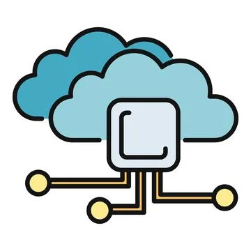 Cloud computing data storage and network icon Stock Illustration