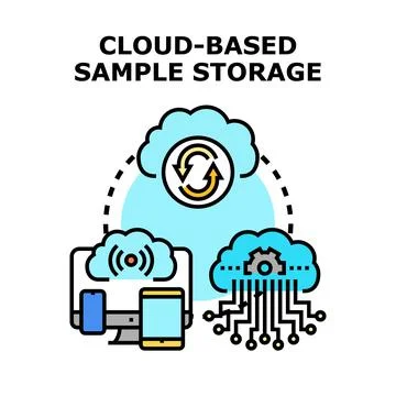Cloud computing data storage and sharing service Stock Illustration