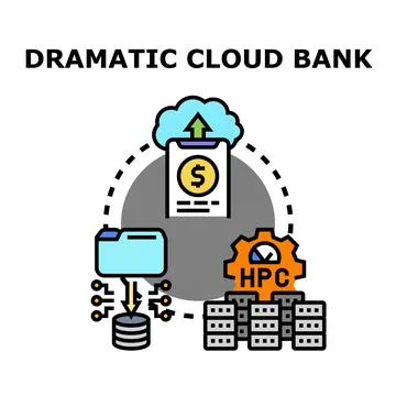 Cloud computing data storage and high performance networks Stockillustratie