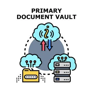 Cloud computing data storage and document vault concept Stock Illustration