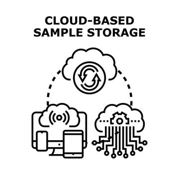 Cloud computing data storage and sharing service イラスト素材