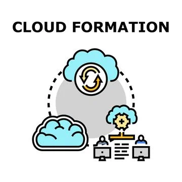 Cloud computing data storage and network formation Illustrazione stock