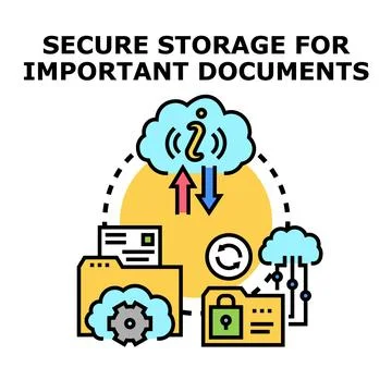 Cloud computing data storage and secure information management イラスト素材