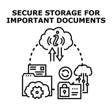 Cloud computing data storage and secure information management Stock Illustration