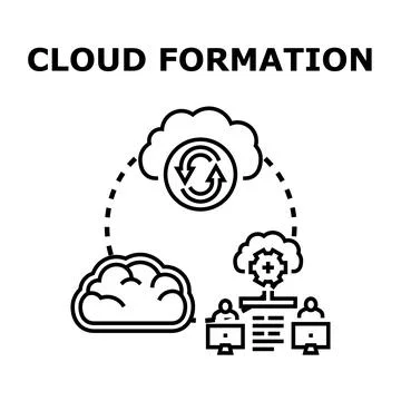 Cloud computing data storage and network formation Stock Illustration