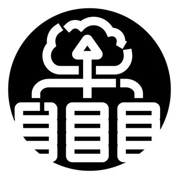 Cloud computing data storage and network infrastructure icon Stock Illustration