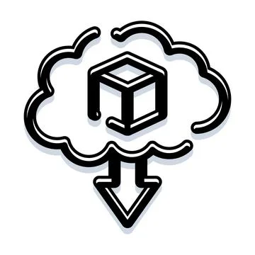 Cloud computing data storage download technology concept Stock Illustration