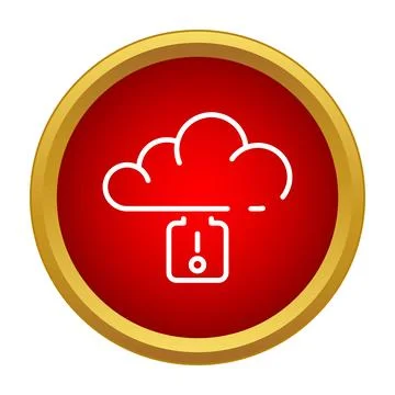 Cloud computing data storage error warning icon Stock Illustration
