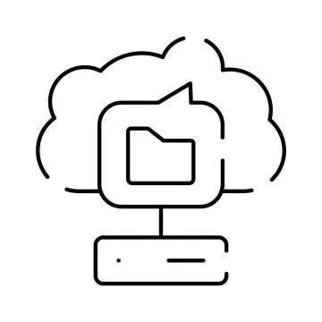 Cloud computing data storage with folder icon concept Stock Illustration