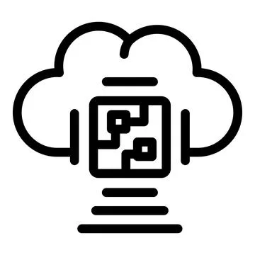 Cloud computing data storage icon showing server transferring information Illustrazione stock