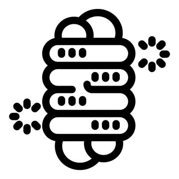 Cloud computing data storage icon showing server rack with loading symbol Stock Illustration