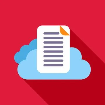 Cloud computing data storage icon representing files Stock Illustration