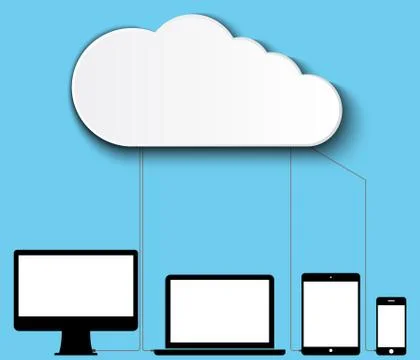 Cloud computing data storage Stock Illustration
