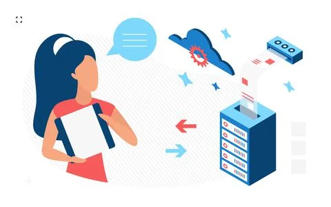 Cloud computing data storage movement information server Stock Illustration