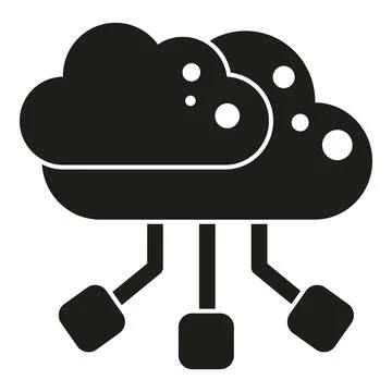 Cloud computing data storage network server icon Illustrazione stock