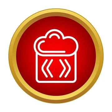 Cloud computing data storage network server icon Illustrazione stock