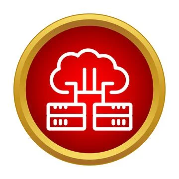 Cloud computing data storage network server icon Stock Illustration