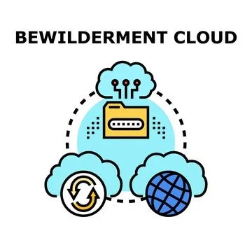 Cloud computing data storage network technology organizing イラスト素材