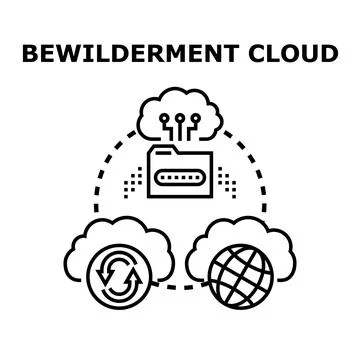 Cloud computing data storage network technology organizing Illustrazione stock