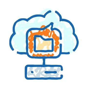 Cloud computing data storage network technology concept Stock Illustration