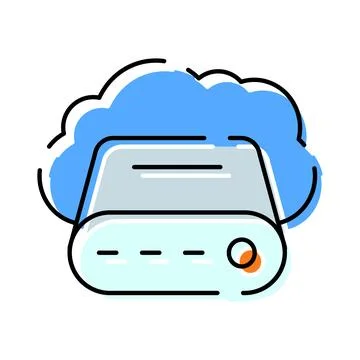 Cloud computing data storage network server icon Stock Illustration