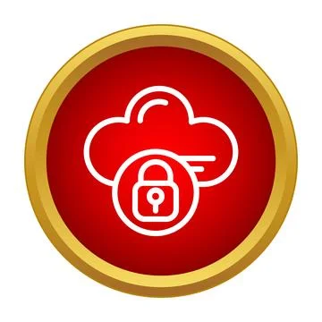 Cloud computing data storage security lock icon Stock-Illustration