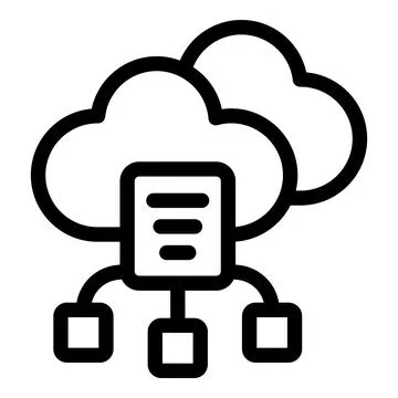 Cloud computing data storage sharing icon symbol 스톡 일러스트
