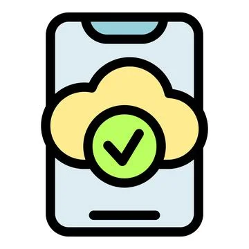 Cloud computing data storage showing verified smartphone storage backup 스톡 일러스트
