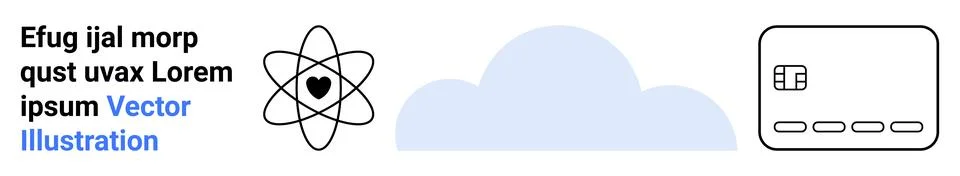 Cloud computing, data storage, technology services, information security, con Stock Illustration