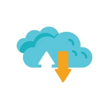 Cloud computing data storage uploading downloading icon Stock Illustration