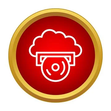 Cloud computing data storage uploading compact disk icon Stock Illustration