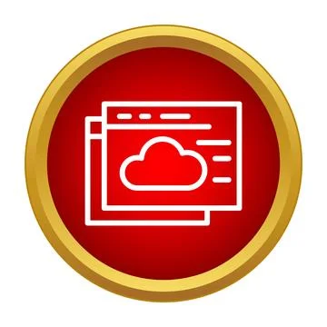 Cloud computing data storage web service icon 库存插图