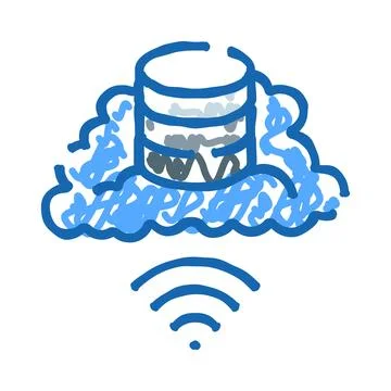 Cloud computing data storage with wireless connection icon Stock Illustration