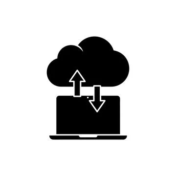 Cloud Computing Data Sync and Refresh Icon Stock Illustration