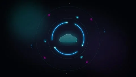 Cloud computing data sync animation: digital network connectivity and infor.. Stock Footage 337565247