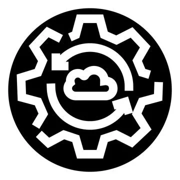 Cloud computing data sync automation workflow icon Stock Illustration