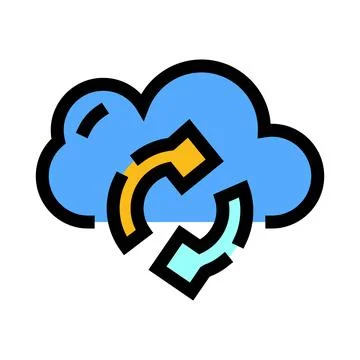 Cloud computing data synchronization and transfer icon Illustrazione stock