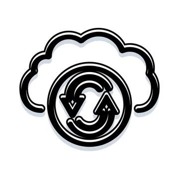 Cloud computing data synchronization and refresh icon Stock Illustration