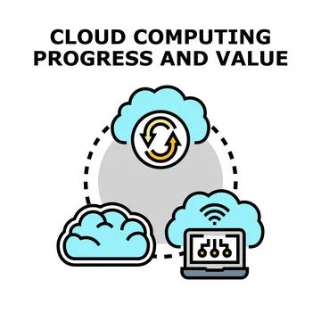 Cloud computing data synchronization and online connection イラスト素材