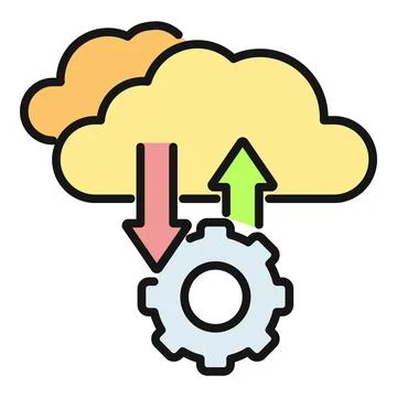Cloud computing data synchronization and management process Stock Illustration