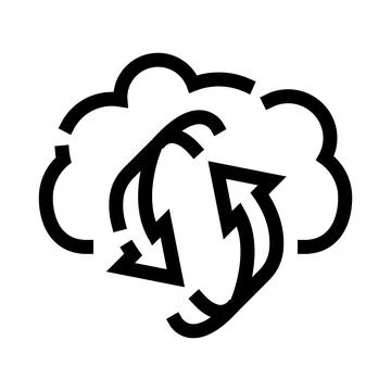 Cloud computing data synchronization and exchange icon Stock Illustration