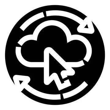 Cloud computing data synchronization and transfer icon Stock Illustration