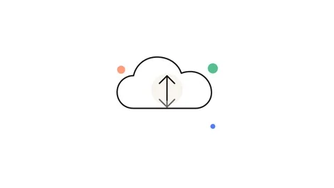Cloud computing data synchronization animation on white background Stock Footage 345654158