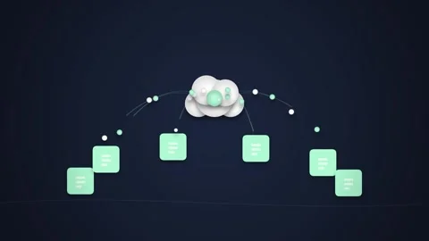 Cloud Computing Data Transfer and Storage Network Connection Stock Footage 348415266
