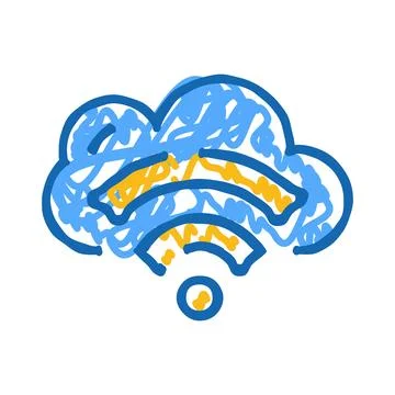 Cloud computing with data transfer and wireless connection Stock Illustration