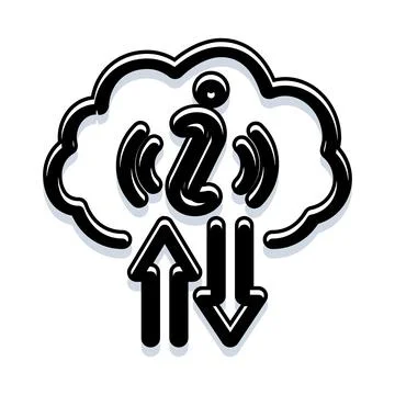 Cloud computing data transfer and information sharing concept Illustrazione stock